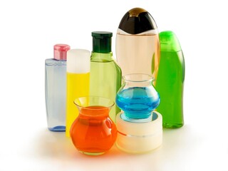 multicolor cosmetic liquids for wahing and hygienic body care