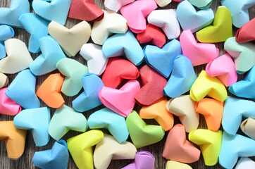 Origami hearts texture