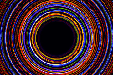 Rotating neon lights, spinning bright colorful laser lights background, modern nightlife and party concept, disco and dancing nightclubs pattern