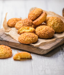 Gluten free millet cookies with coconut flakes. Cocosanki - poland cookies