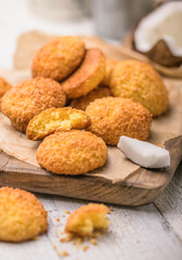 Gluten free millet cookies with coconut flakes. Cocosanki - poland cookies