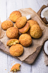 Gluten free millet cookies with coconut flakes. Cocosanki - poland cookies