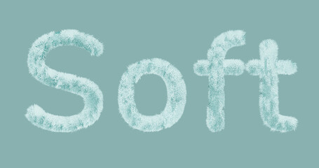 Render with blue lettering soft hair