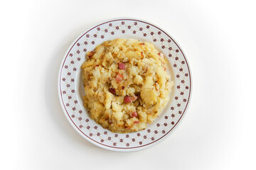 bacon and potato cake, typical recipe of Trieste in Italy
