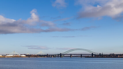 Three Runcorn Bridges spanning the Mersey Estuary
