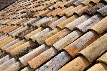 old tiles on a rooftop