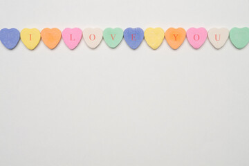 valentines candy heart banner with i love you