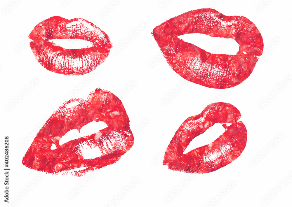 Poster lips brush stroke for photoshop