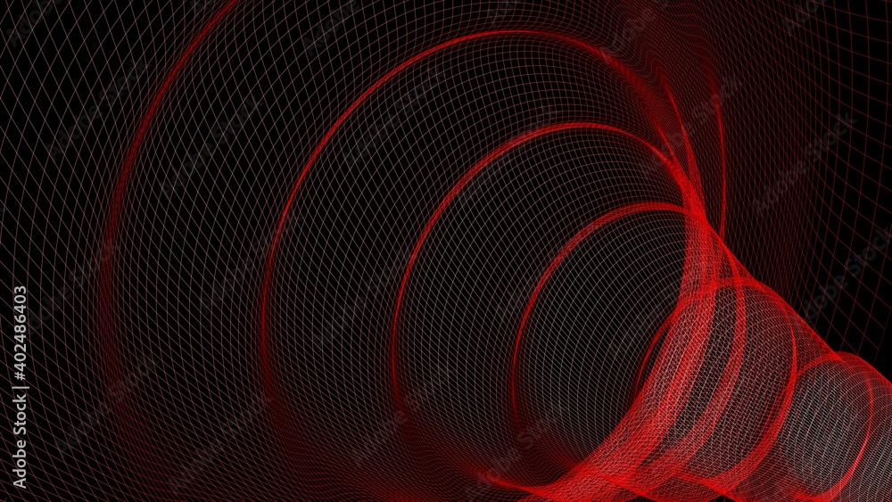 Aufkleber abstract red waved texture on black background - 3d rendering video clip