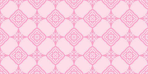 Decorative ornament in pink colors. Seamless wallpaper texture.