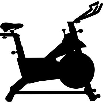 Spin Bike Silhouette Vector