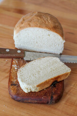 sliced bread on board
