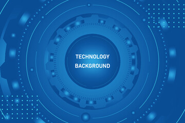 Abstract technology blue background flat design