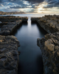 Sunset at the queen bath in Campello, Alicante, Spain © ruthlaguna