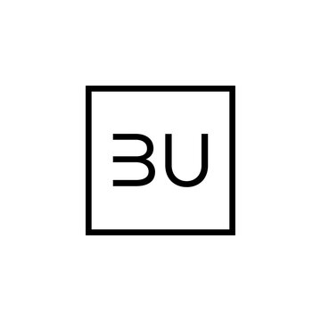 Creative initial letter BU square logo design concept vector