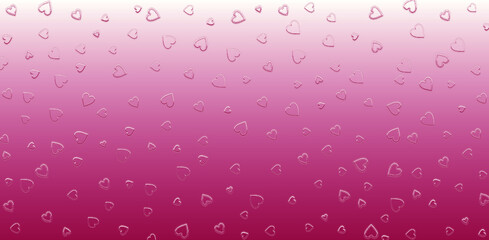 Valentines Day background with many pink and purple hearts. Day of love for two people around the world