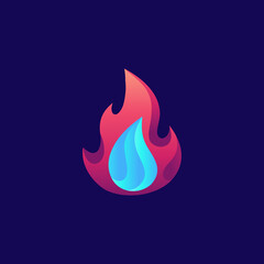 Fire and water logo design