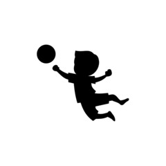 Little boy playing soccer vector