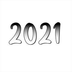 Happy new year 2021, with gradien stye and line.