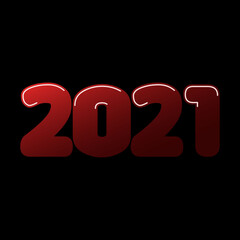 Happy New Year 2021 with bold style on black background