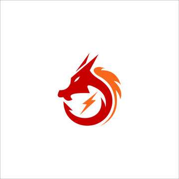 logo dragon fire animal wing icon templet vector tattoo