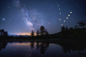 Milky Way Over Pond