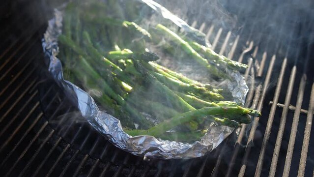 grilling asparagus in the summer