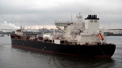Shuttle tanker has been spotted in the port of Rotterdam