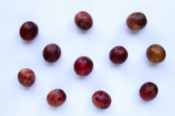 Passion fruit on white background.