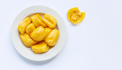 Ripe Jackfruit isolated on white background.
