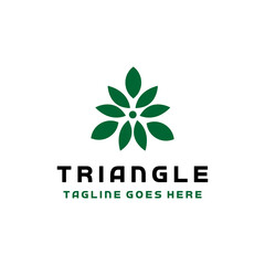 Triangle Icon. Organic Leaf Vector Modern Symbol. Company Logo Design Inspiration.
