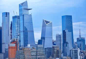 Manhattan midtown skyline in December 2020, seen from across the Hudson River