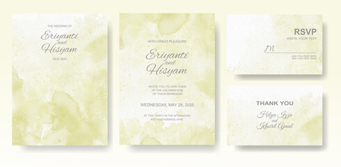 Beautiful wedding card watercolor with splash