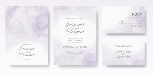 Beautiful wedding card watercolor with splash