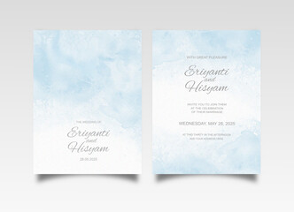 Beautiful wedding card watercolor with splash