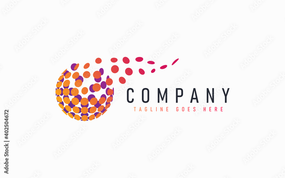 Aufkleber abstract modern logo design based from circular round lines. geometric colorful lines symbol. usable