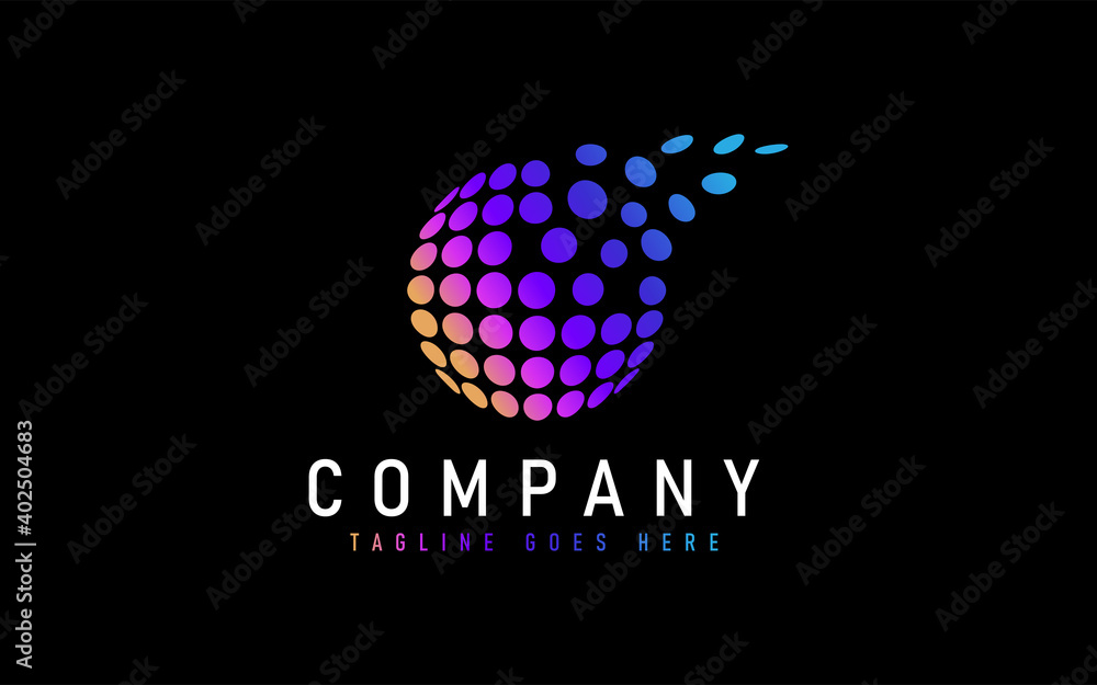Aufkleber abstract modern logo design based from circular round lines. geometric colorful lines symbol. usable