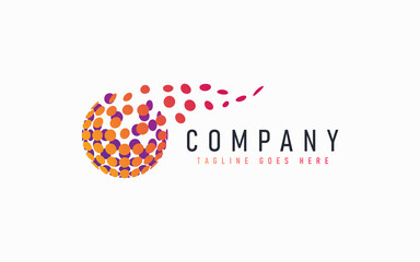 Abstract Modern Logo Design Based From Circular Round Lines. Geometric Colorful Lines Symbol. Usable For Business, Community, Foundation, Services, Tech, Company. Vector Logo Design Illustration.