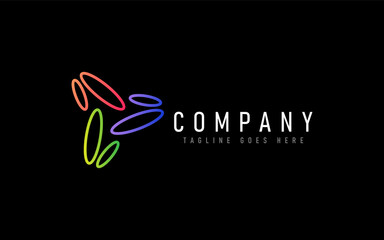 Abstract Modern Logo Design Based From Circular Round Lines. Geometric Colorful Lines Symbol. Usable For Business, Community, Foundation, Services, Tech, Company. Vector Logo Design Illustration.