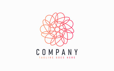 Abstract Modern Logo Design Based From Circular Round Lines. Geometric Colorful Lines Symbol. Usable For Business, Community, Foundation, Services, Tech, Company. Vector Logo Design Illustration.