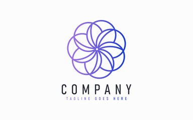 Abstract Modern Logo Design Based From Circular Round Lines. Geometric Colorful Lines Symbol. Usable For Business, Community, Foundation, Services, Tech, Company. Vector Logo Design Illustration.