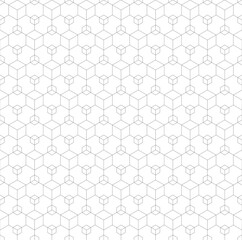 cubes and hexagons. grid structure. vector seamless pattern. monochrome repetitive background. fabric swatch. wrapping paper. continuous print. design element for decor, apparel, phone case, textile