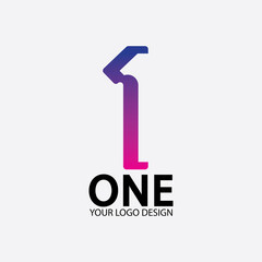 Number 1 logo vector icon design template