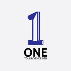 Number 1 logo vector icon design template