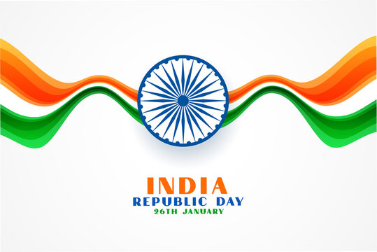 india republic day wavy flag background design