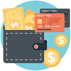 Payment Methods Flat Colored Icon