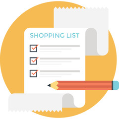 Shopping List Flat Colored Icon