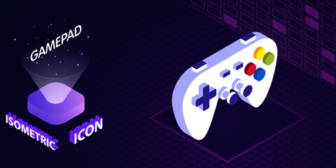 Gamepad isometric icon. Vector illustration. 3d concept © Petr