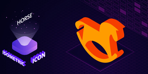 Horse isometric icon. Vector illustration. 3d concept