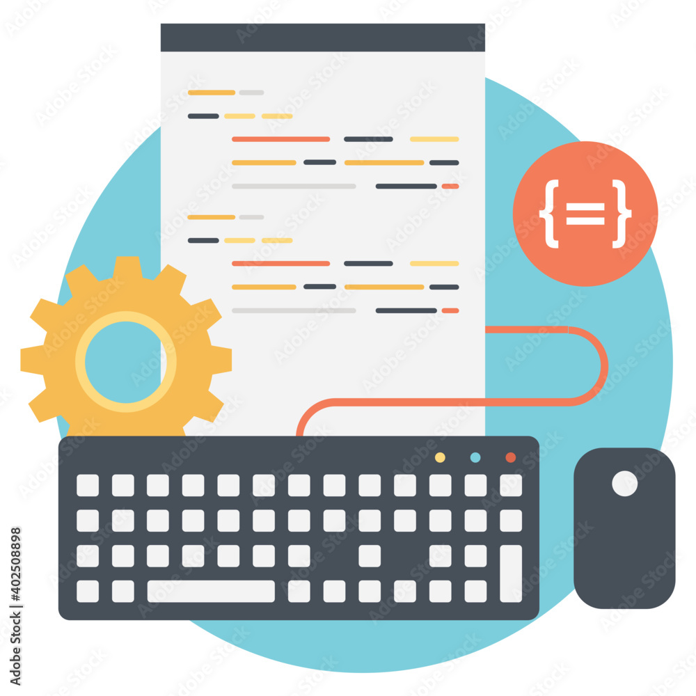Wall mural programming and coding concept. flat vector illustration